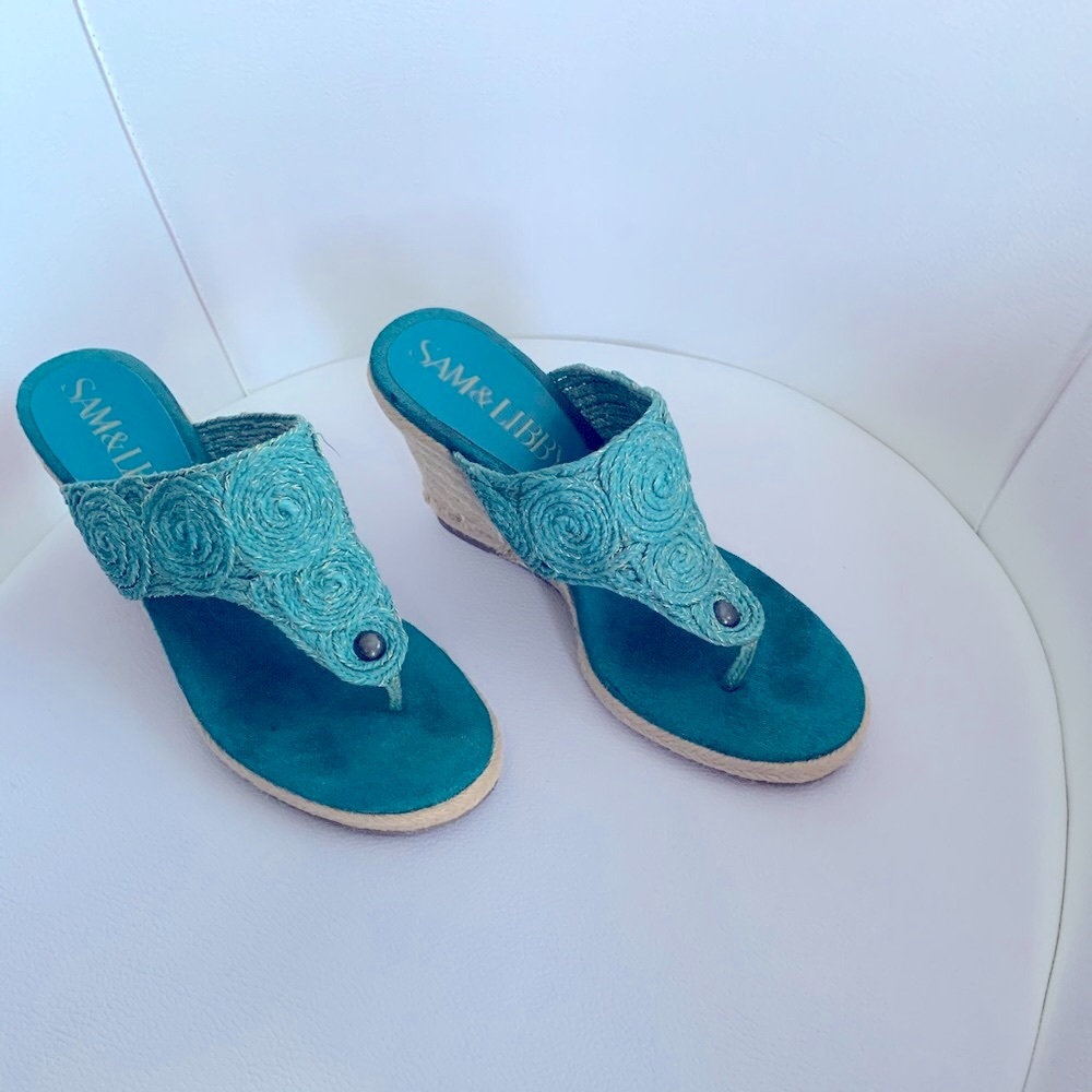 Sam & Libby turquoise/gold sandals